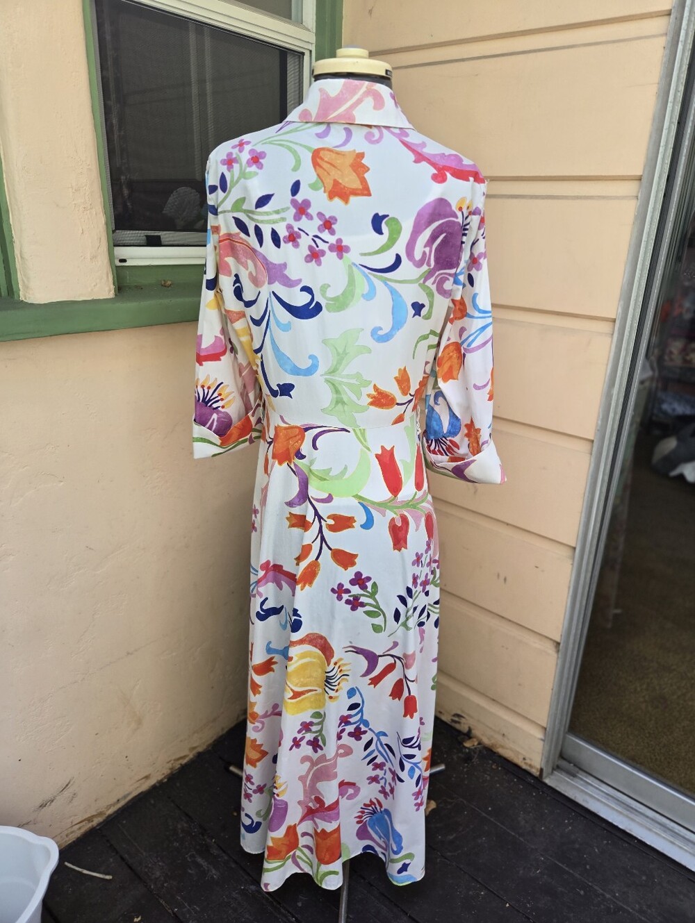 Vibrant Zara Summer Floral Button-Down Shirt Dress Size 10 - Picture 5 of 9